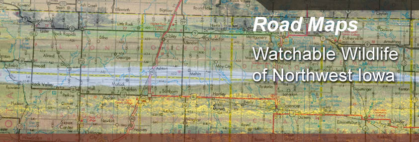 Map Of Northwest Iowa Road maps to Watchable Wildlife in Northwest Iowa!